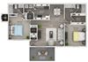 Palmetto Floor Plan Palmetto Floor Plan at Edgemont Apartments, PRG Real Estate, Greenville, South Carolina